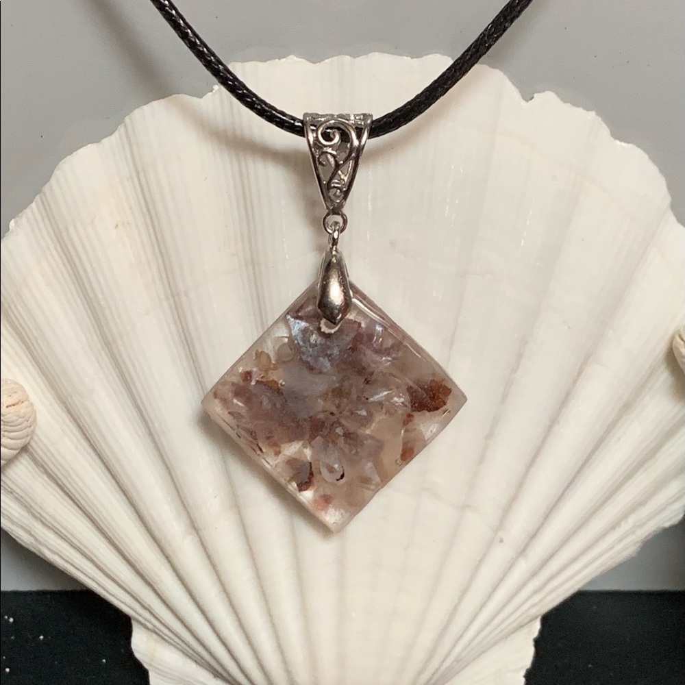Oyster Shell Pendant with Necklace